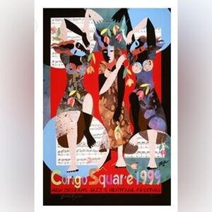 Jazz Fest Congo square 1999 signed and numbered poster- poster only